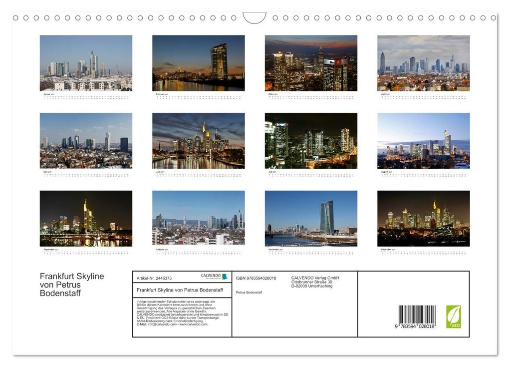 Weitere Ansicht: Frankfurt Skyline von Petrus Bodenstaff (Wandkalender 2027 DIN A3 quer), CALVENDO Monatskalender | Petrus Bodenstaff, Calvendo