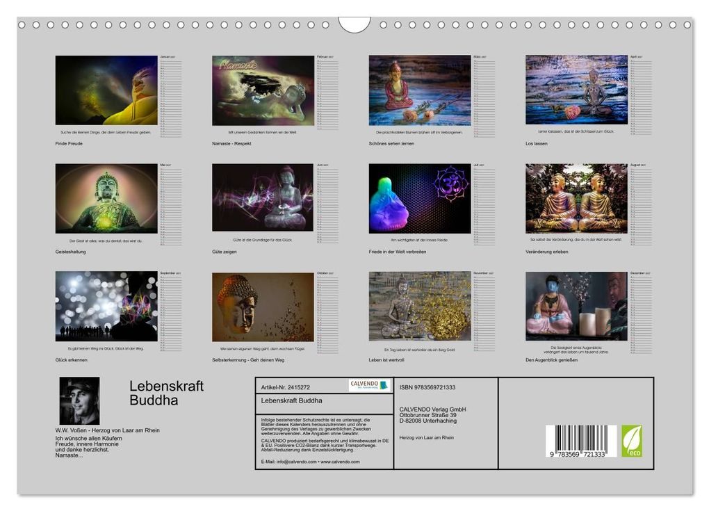 Weitere Ansicht: Lebenskraft Buddha (Wandkalender 2027 DIN A3 quer), CALVENDO Monatskalender | W.W. Voßen - Herzog von Laar am Rhein, Calvendo