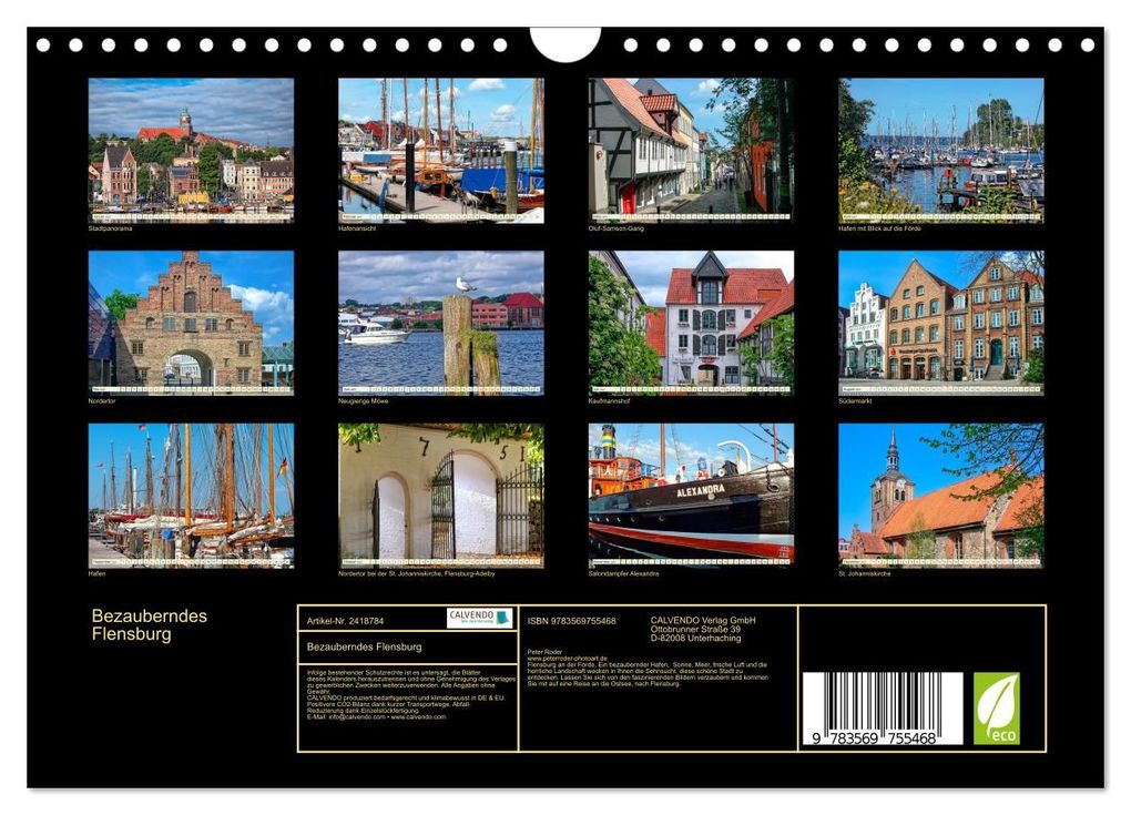 Weitere Ansicht: Bezauberndes Flensburg (Wandkalender 2027 DIN A4 quer), CALVENDO Monatskalender | Peter Roder, Calvendo