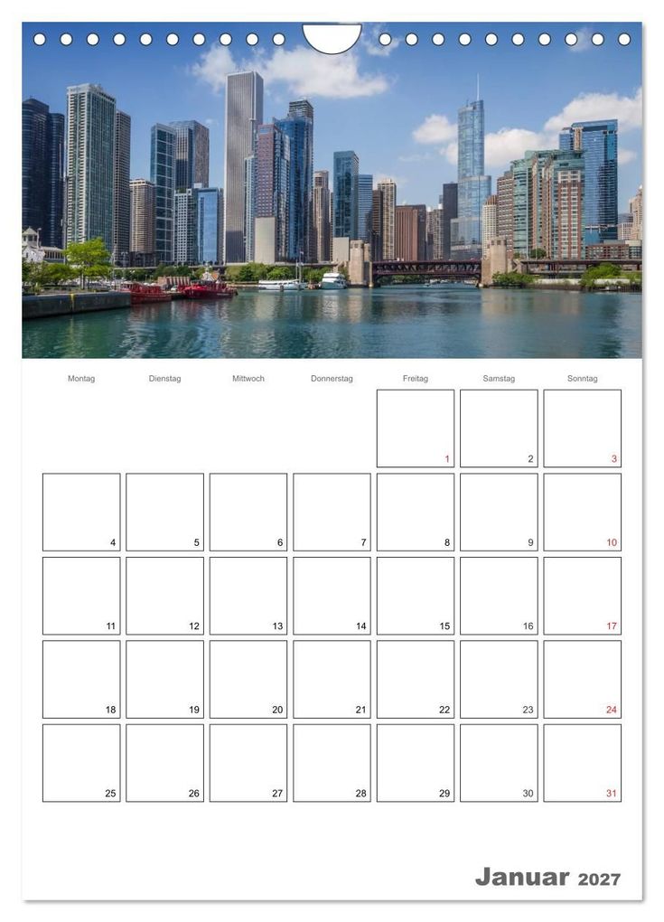 Weitere Ansicht: CHICAGO Terminplaner (Wandkalender 2027 DIN A4 hoch), CALVENDO Monatskalender | Melanie Viola, Calvendo