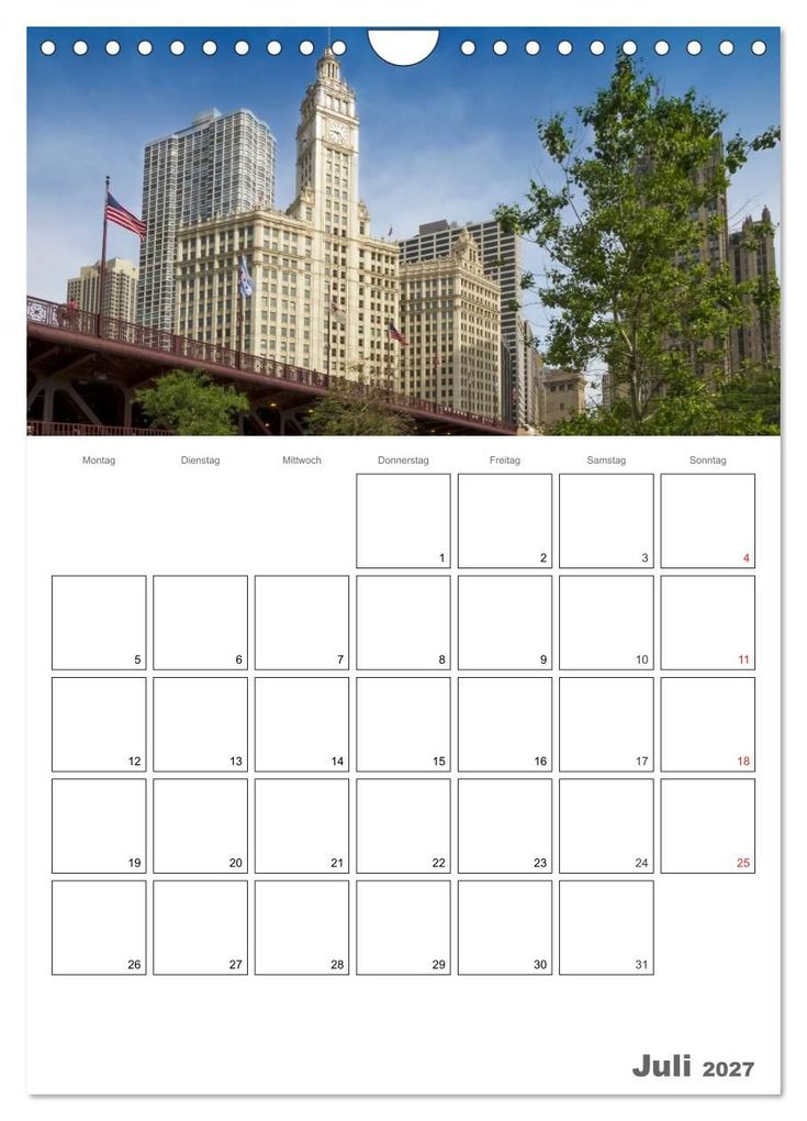 Weitere Ansicht: CHICAGO Terminplaner (Wandkalender 2027 DIN A4 hoch), CALVENDO Monatskalender | Melanie Viola, Calvendo