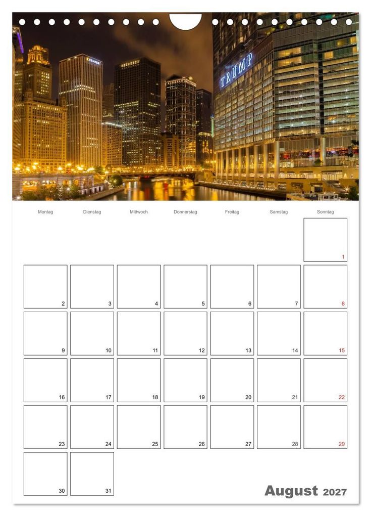 Weitere Ansicht: CHICAGO Terminplaner (Wandkalender 2027 DIN A4 hoch), CALVENDO Monatskalender | Melanie Viola, Calvendo