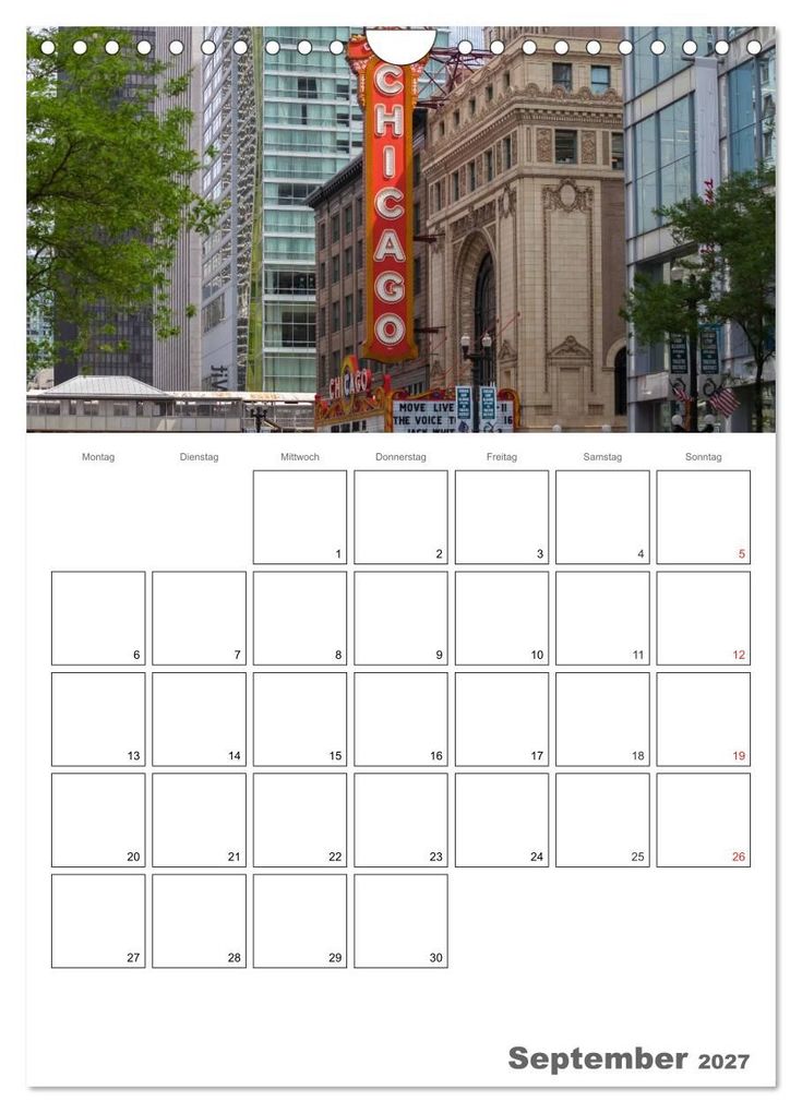 Weitere Ansicht: CHICAGO Terminplaner (Wandkalender 2027 DIN A4 hoch), CALVENDO Monatskalender | Melanie Viola, Calvendo