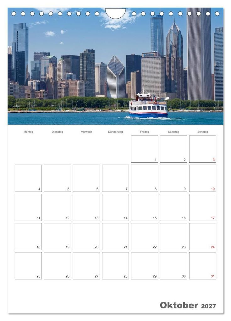 Weitere Ansicht: CHICAGO Terminplaner (Wandkalender 2027 DIN A4 hoch), CALVENDO Monatskalender | Melanie Viola, Calvendo