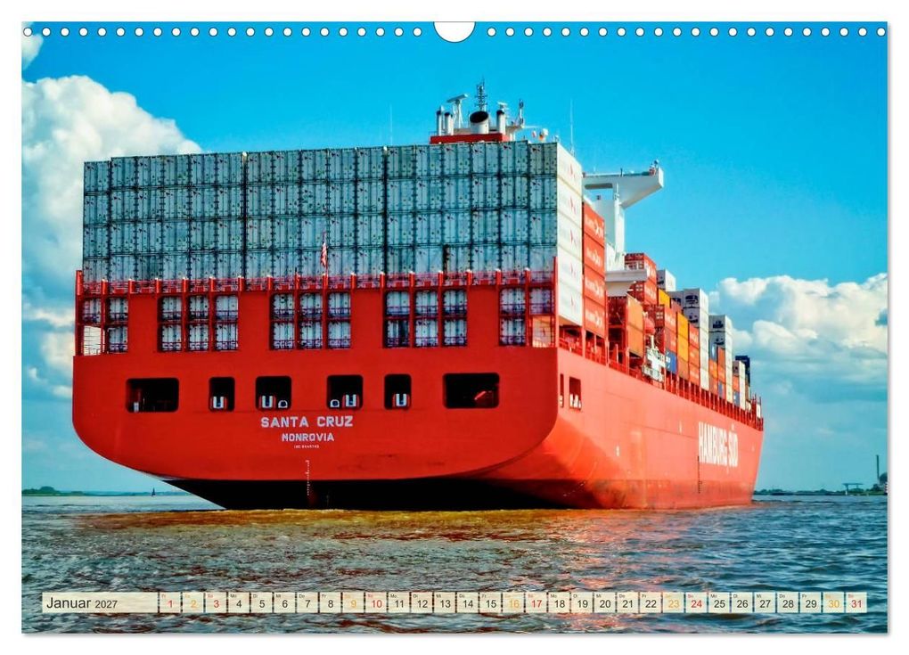 Weitere Ansicht: Containerschiffe auf der Elbe (Wandkalender 2027 DIN A3 quer), CALVENDO Monatskalender | Peter Roder, Calvendo