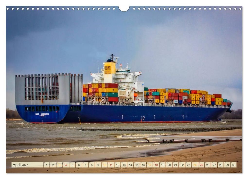 Weitere Ansicht: Containerschiffe auf der Elbe (Wandkalender 2027 DIN A3 quer), CALVENDO Monatskalender | Peter Roder, Calvendo