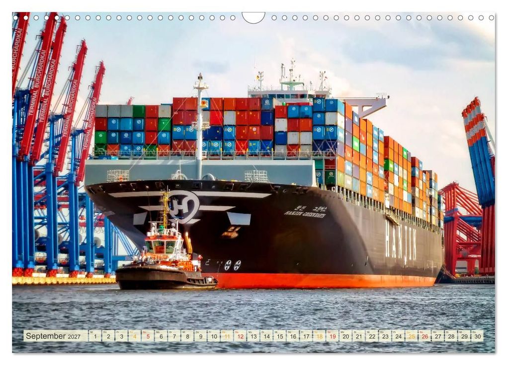 Weitere Ansicht: Containerschiffe auf der Elbe (Wandkalender 2027 DIN A3 quer), CALVENDO Monatskalender | Peter Roder, Calvendo
