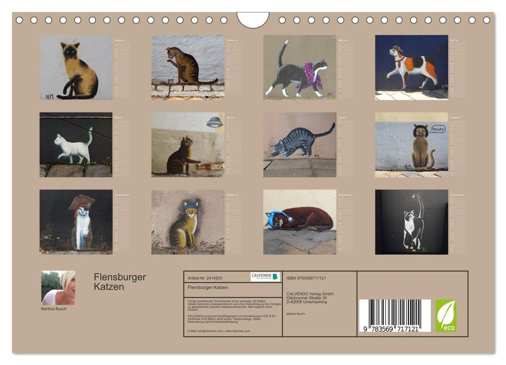 Weitere Ansicht: Flensburger Katzen (Wandkalender 2027 DIN A4 quer), CALVENDO Monatskalender | Martina Busch, Calvendo