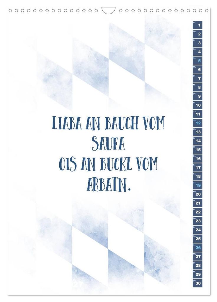 Weitere Ansicht: BAYRISCH Zünftige Sprüche (Wandkalender 2027 DIN A3 hoch), CALVENDO Monatskalender | Melanie Viola, Calvendo