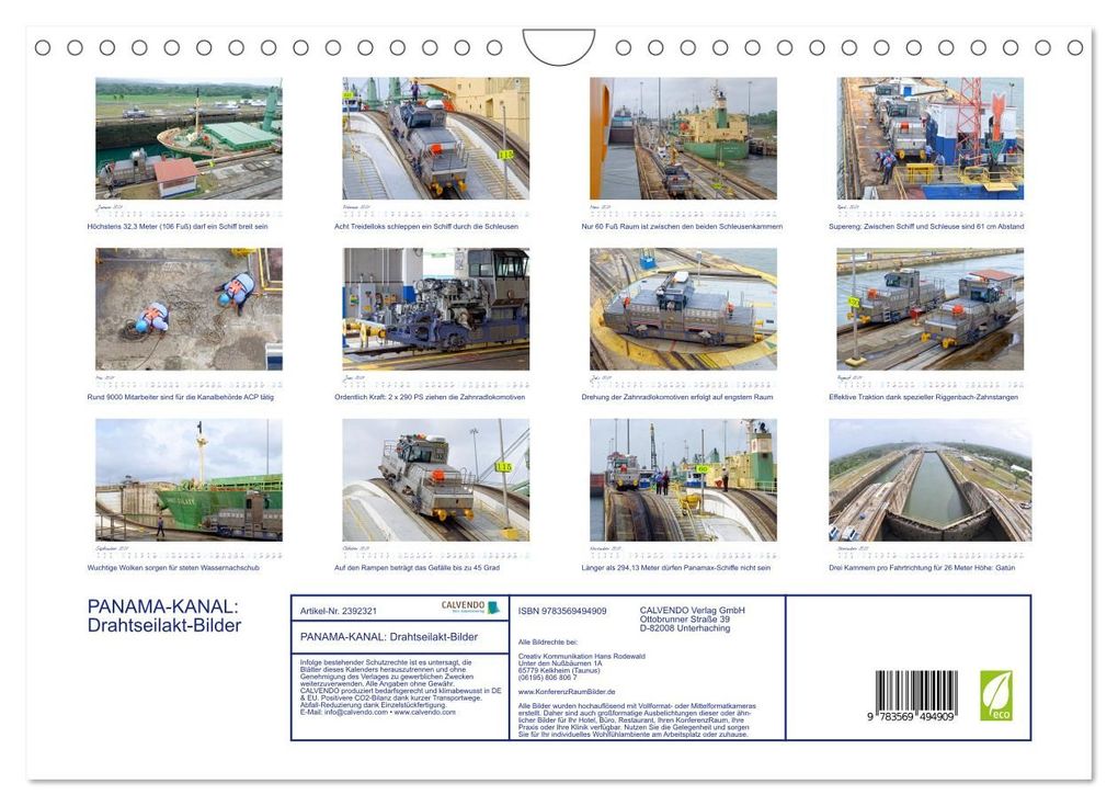 Weitere Ansicht: PANAMA-KANAL: Drahtseilakt-Bilder (Wandkalender 2027 DIN A4 quer), CALVENDO Monatskalender | Hans Rodewald CreativK.de, Calvendo