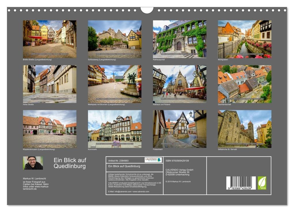 Weitere Ansicht: Ein Blick auf Quedlinburg (Wandkalender 2027 DIN A3 quer), CALVENDO Monatskalender | Markus W. Lambrecht, Calvendo