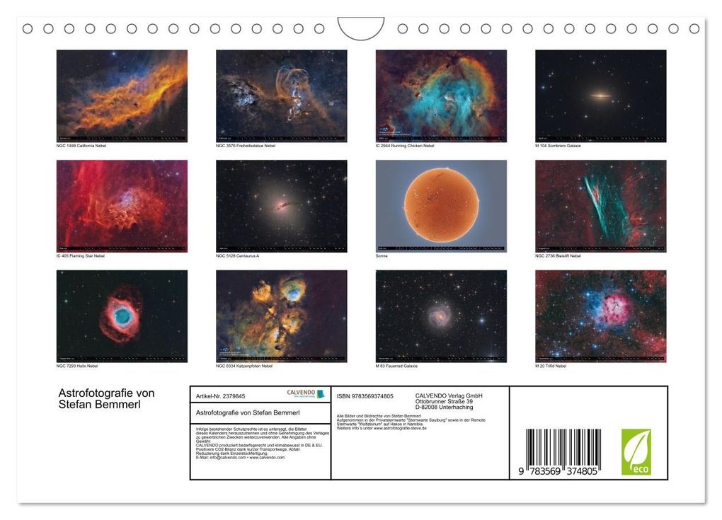Weitere Ansicht: Astrofotografie von Stefan Bemmerl (Wandkalender 2027 DIN A4 quer), CALVENDO Monatskalender | Stefan Bemmerl, Calvendo