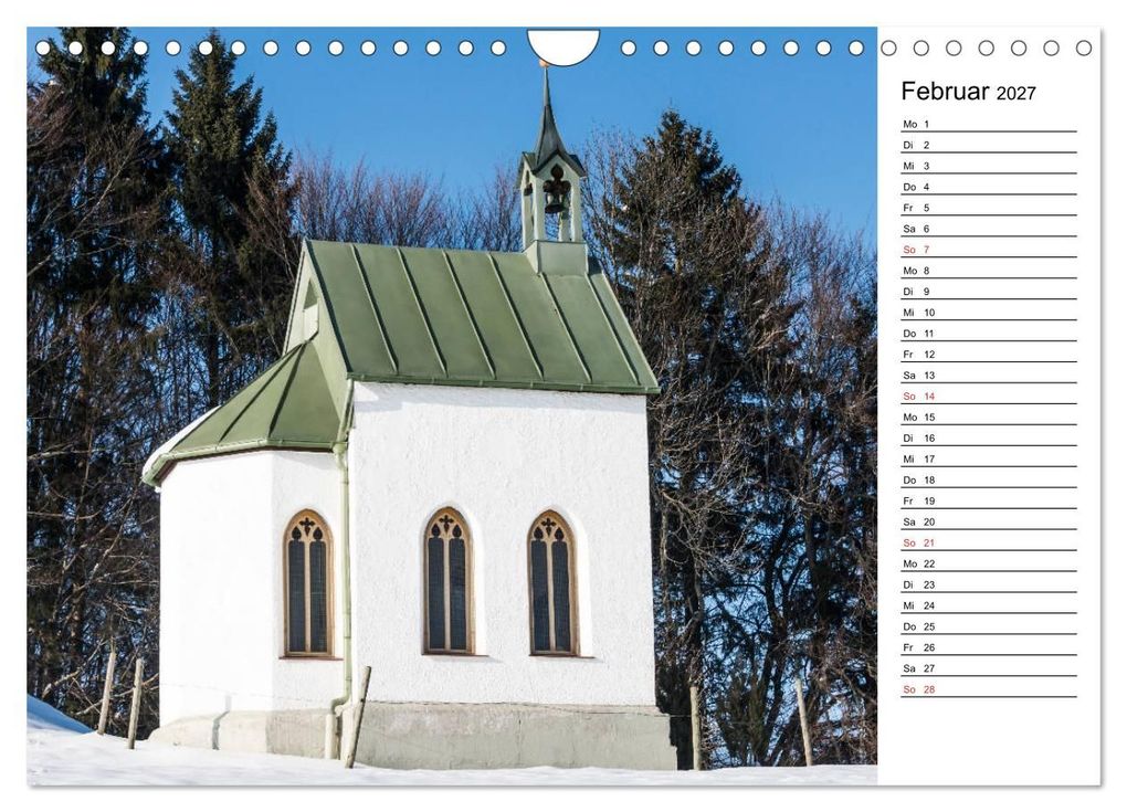 Weitere Ansicht: Kapellen - Kleinode im Ostallgäu mit Planerfunktion (Wandkalender 2027 DIN A4 quer), CALVENDO Monatskalender | Foto-FukS, Ursula Fleiß und Karsten Schütt, Calvendo
