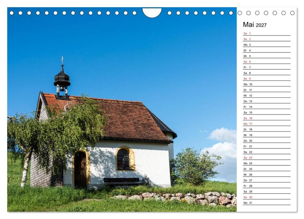 Weitere Ansicht: Kapellen - Kleinode im Ostallgäu mit Planerfunktion (Wandkalender 2027 DIN A4 quer), CALVENDO Monatskalender | Foto-FukS, Ursula Fleiß und Karsten Schütt, Calvendo