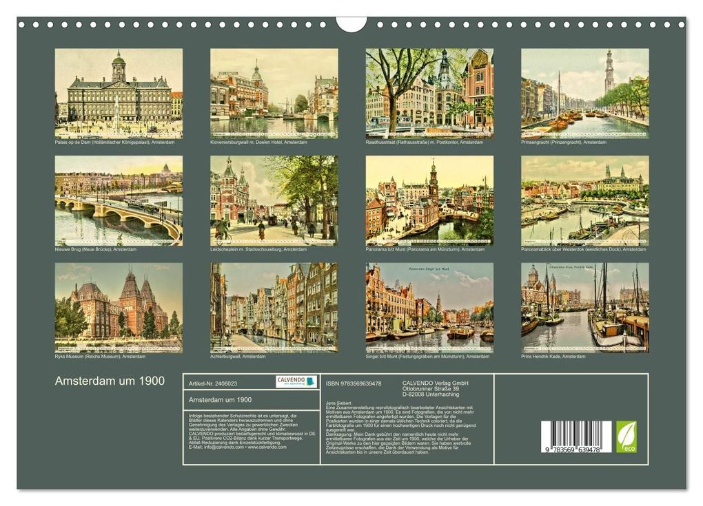 Weitere Ansicht: Amsterdam um 1900 (Wandkalender 2027 DIN A3 quer), CALVENDO Monatskalender | Jens Siebert, Calvendo