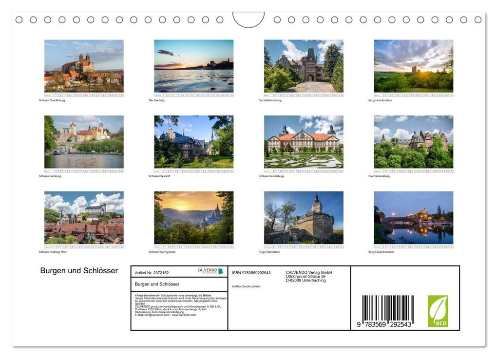 Weitere Ansicht: Burgen und Schlösser (Wandkalender 2027 DIN A4 quer), CALVENDO Monatskalender | Steffen Gierok-Latniak, Calvendo