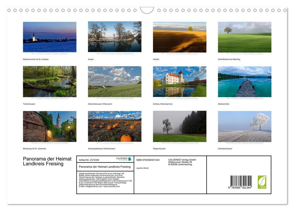 Weitere Ansicht: Panorama der Heimat Landkreis Freising (Wandkalender 2027 DIN A3 quer), CALVENDO Monatskalender | Joachim Mindt, Calvendo