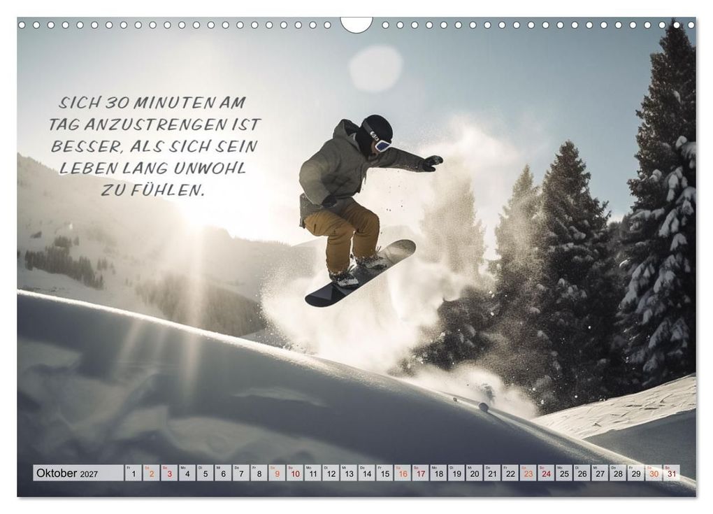 Weitere Ansicht: Motivation und Ski (Wandkalender 2027 DIN A3 quer), CALVENDO Monatskalender | Dirk Meutzner, Calvendo