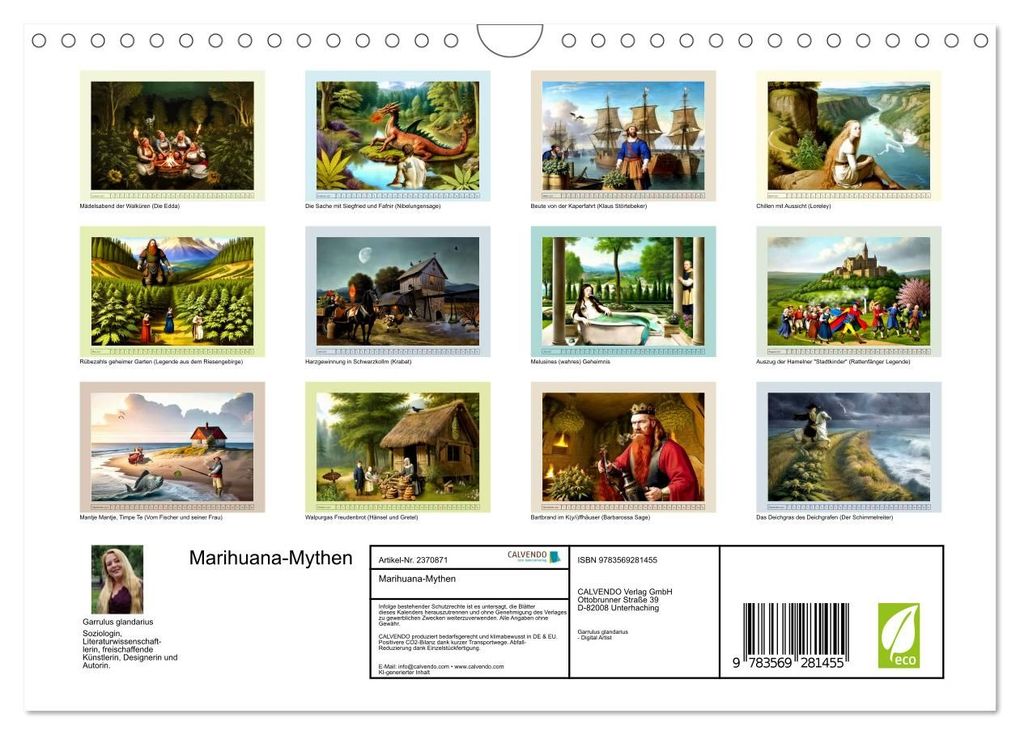 Weitere Ansicht: Marihuana-Mythen (Wandkalender 2027 DIN A4 quer), CALVENDO Monatskalender | Garrulus glandarius, Calvendo