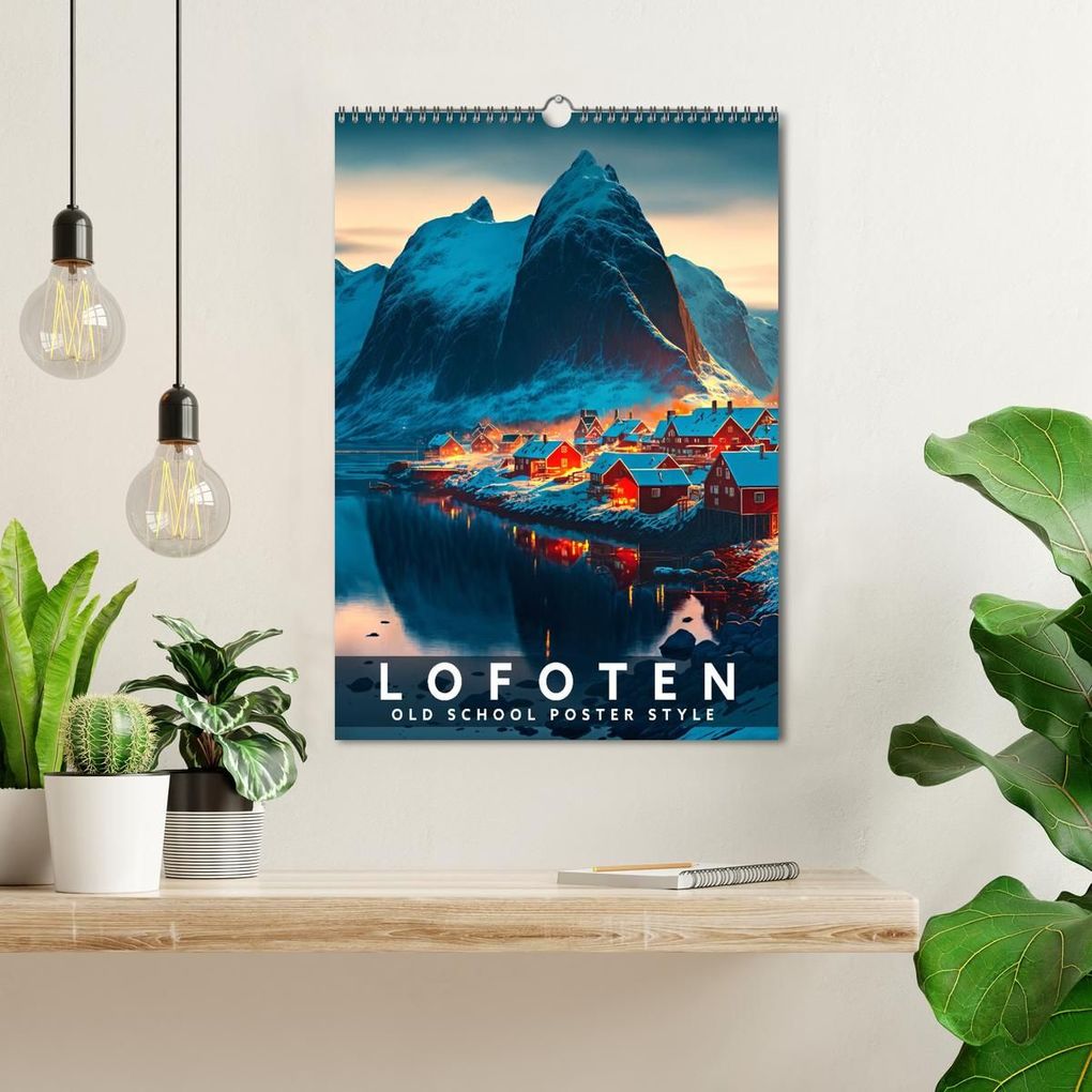 Weitere Ansicht: Lofoten - Old School Poster Style (Wandkalender 2027 DIN A3 hoch), CALVENDO Monatskalender | Val Thoermer, Calvendo
