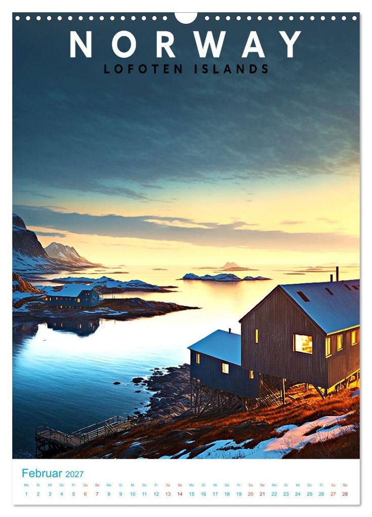 Weitere Ansicht: Lofoten - Old School Poster Style (Wandkalender 2027 DIN A3 hoch), CALVENDO Monatskalender | Val Thoermer, Calvendo