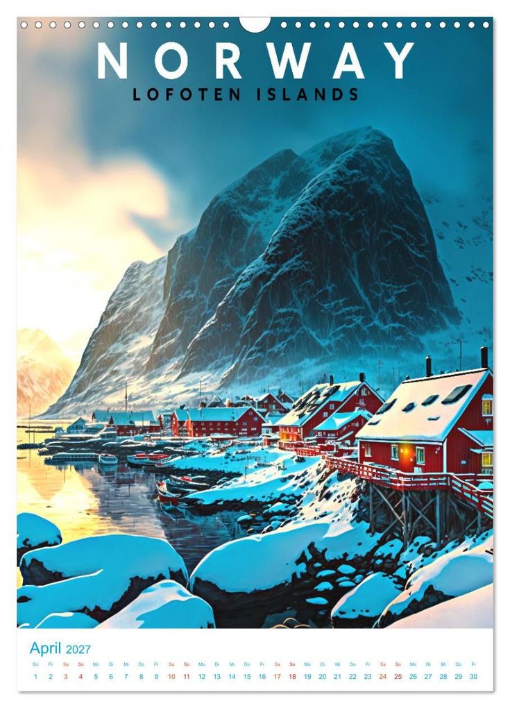 Weitere Ansicht: Lofoten - Old School Poster Style (Wandkalender 2027 DIN A3 hoch), CALVENDO Monatskalender | Val Thoermer, Calvendo