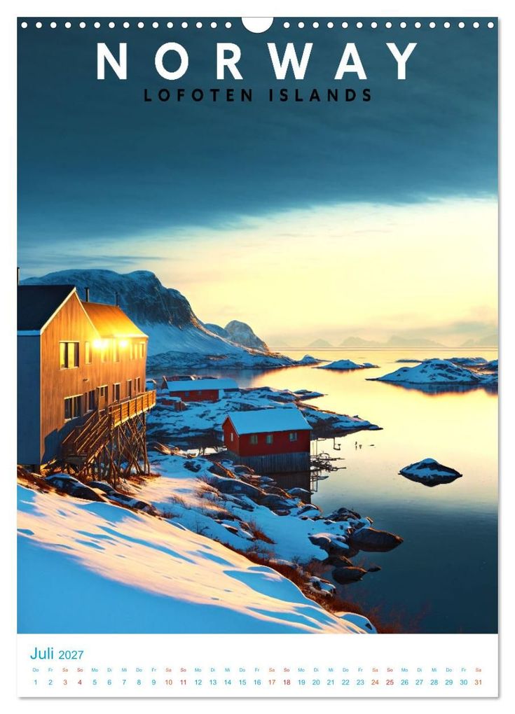 Weitere Ansicht: Lofoten - Old School Poster Style (Wandkalender 2027 DIN A3 hoch), CALVENDO Monatskalender | Val Thoermer, Calvendo