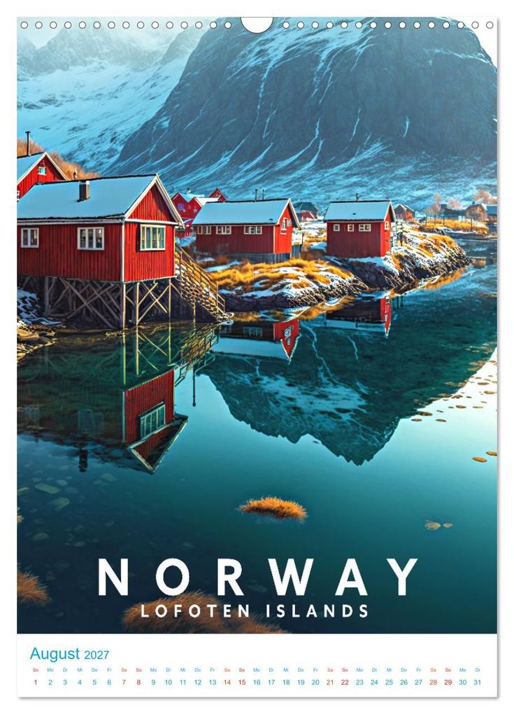 Weitere Ansicht: Lofoten - Old School Poster Style (Wandkalender 2027 DIN A3 hoch), CALVENDO Monatskalender | Val Thoermer, Calvendo