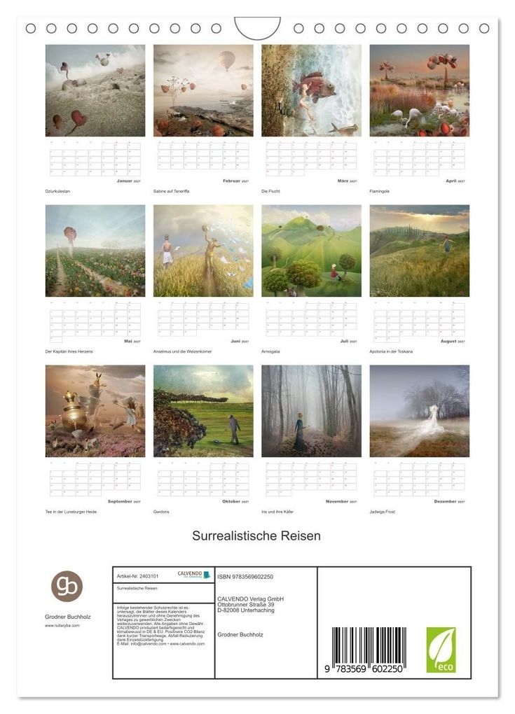 Weitere Ansicht: Surrealistische Reisen (Wandkalender 2027 DIN A4 hoch), CALVENDO Monatskalender | Grodner Buchholz, Calvendo