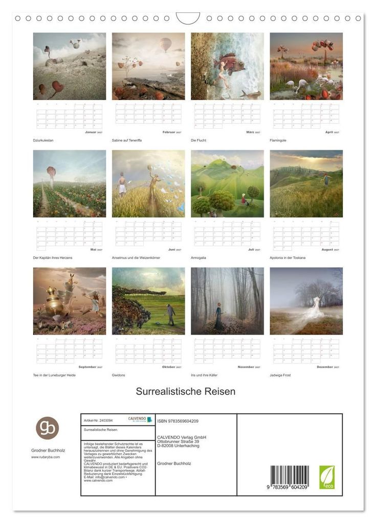 Weitere Ansicht: Surrealistische Reisen (Wandkalender 2027 DIN A3 hoch), CALVENDO Monatskalender | Grodner Buchholz, Calvendo