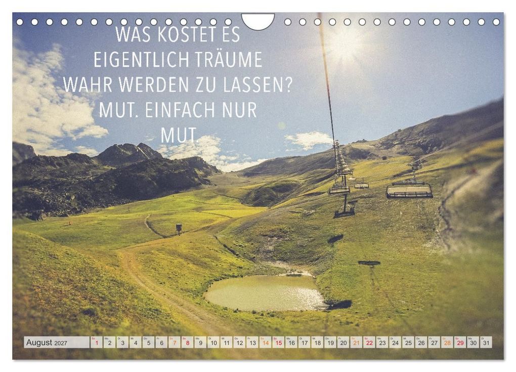 Weitere Ansicht: Träume - Motivationssprüche für Dich (Wandkalender 2027 DIN A4 quer), CALVENDO Monatskalender | Dirk Meutzner, Calvendo