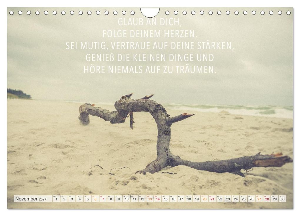 Weitere Ansicht: Träume - Motivationssprüche für Dich (Wandkalender 2027 DIN A4 quer), CALVENDO Monatskalender | Dirk Meutzner, Calvendo