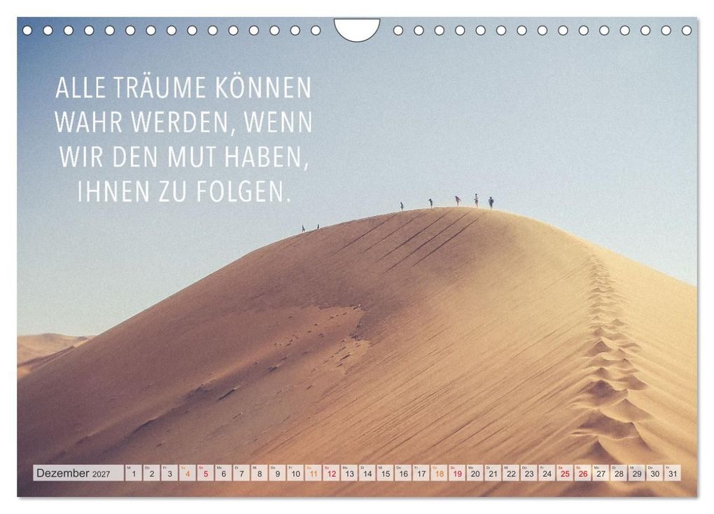 Weitere Ansicht: Träume - Motivationssprüche für Dich (Wandkalender 2027 DIN A4 quer), CALVENDO Monatskalender | Dirk Meutzner, Calvendo
