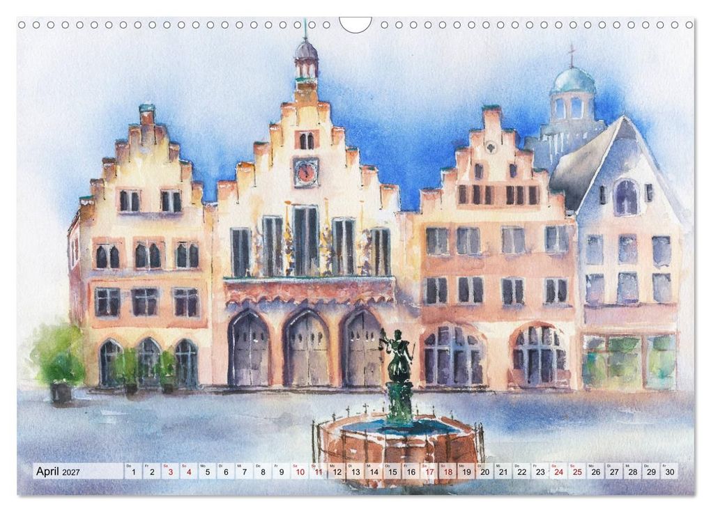Weitere Ansicht: Frankfurt in Aquarell (Wandkalender 2027 DIN A3 quer), CALVENDO Monatskalender | Jitka Krause, Calvendo