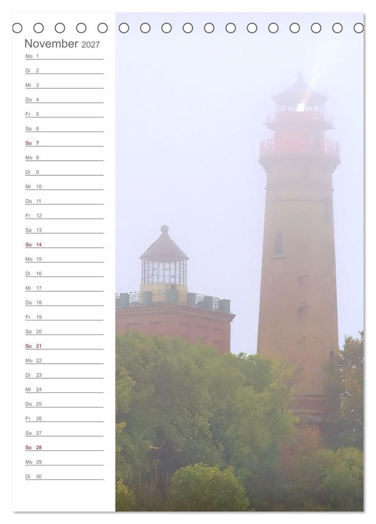 Weitere Ansicht: Leuchtender Geburtstagskalender - Leuchttürme an Ost-und Nordsee (Tischkalender 2027 DIN A5 hoch), CALVENDO Monatskalender | Michaela Schimmack, Calvendo