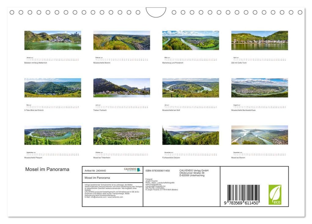 Weitere Ansicht: Mosel im Panorama (Wandkalender 2027 DIN A4 quer), CALVENDO Monatskalender | Jürgen Feuerer, Calvendo