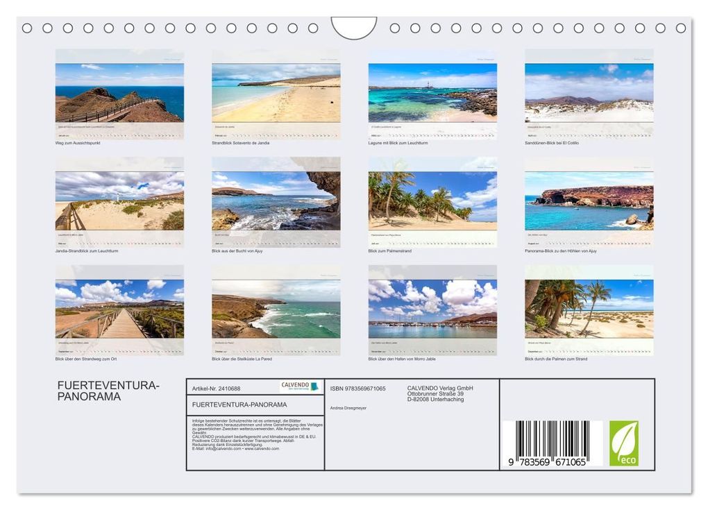 Weitere Ansicht: FUERTEVENTURA-PANORAMA (Wandkalender 2027 DIN A4 quer), CALVENDO Monatskalender | Andrea Dreegmeyer, Calvendo