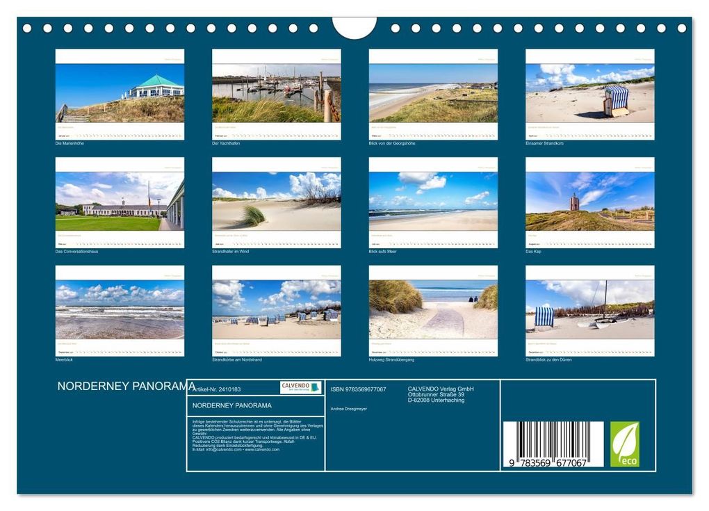 Weitere Ansicht: NORDERNEY PANORAMA (Wandkalender 2027 DIN A4 quer), CALVENDO Monatskalender | Andrea Dreegmeyer, Calvendo