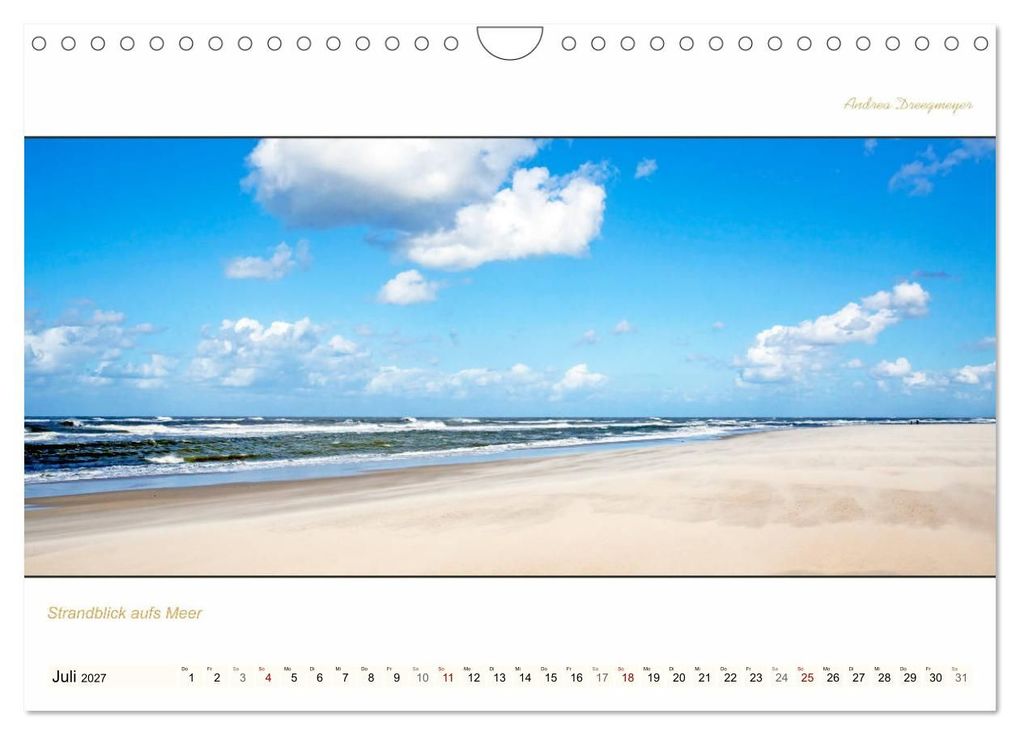Weitere Ansicht: NORDERNEY PANORAMA (Wandkalender 2027 DIN A4 quer), CALVENDO Monatskalender | Andrea Dreegmeyer, Calvendo