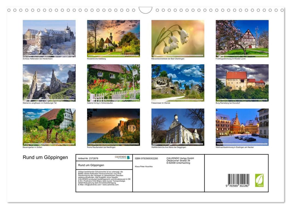 Weitere Ansicht: Rund um Göppingen (Wandkalender 2027 DIN A3 quer), CALVENDO Monatskalender | Klaus-Peter Huschka, Calvendo