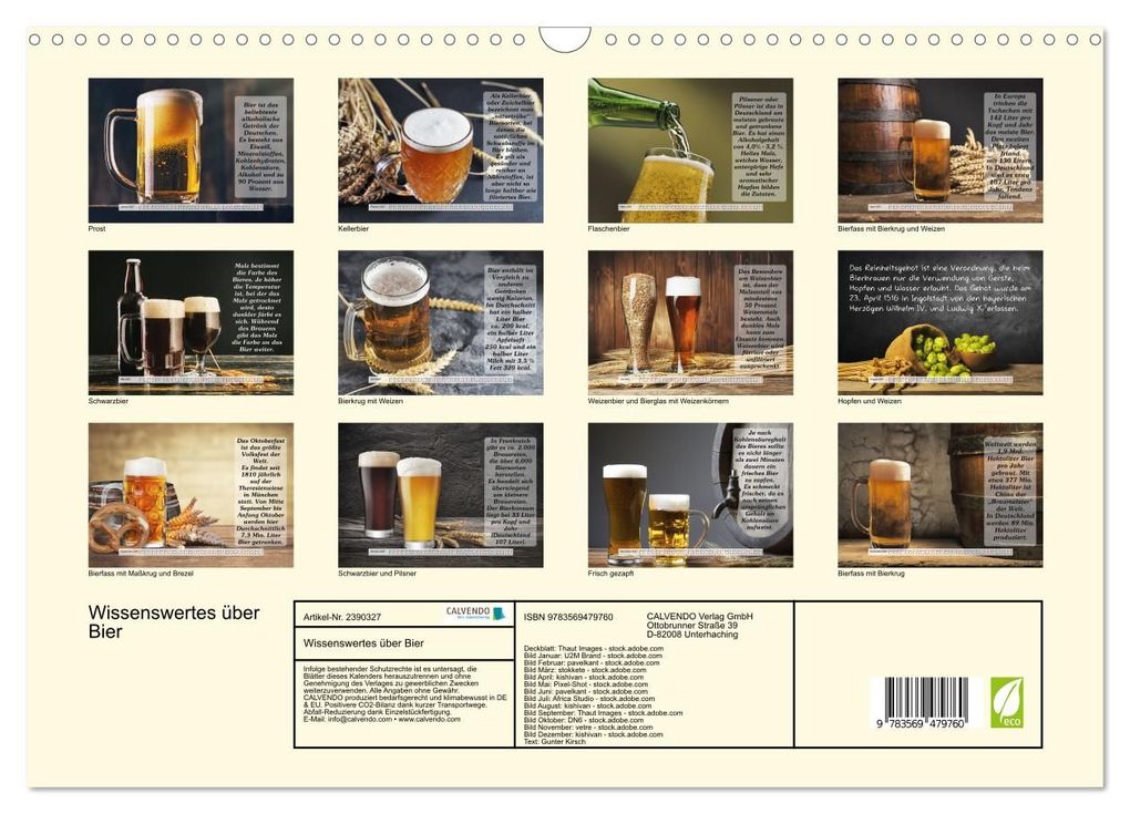 Weitere Ansicht: Wissenswertes über Bier (Wandkalender 2027 DIN A3 quer), CALVENDO Monatskalender | Gunter Kirsch