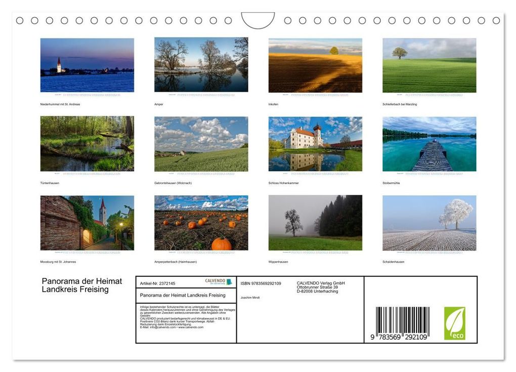 Weitere Ansicht: Panorama der Heimat Landkreis Freising (Wandkalender 2027 DIN A4 quer), CALVENDO Monatskalender | Joachim Mindt, Calvendo