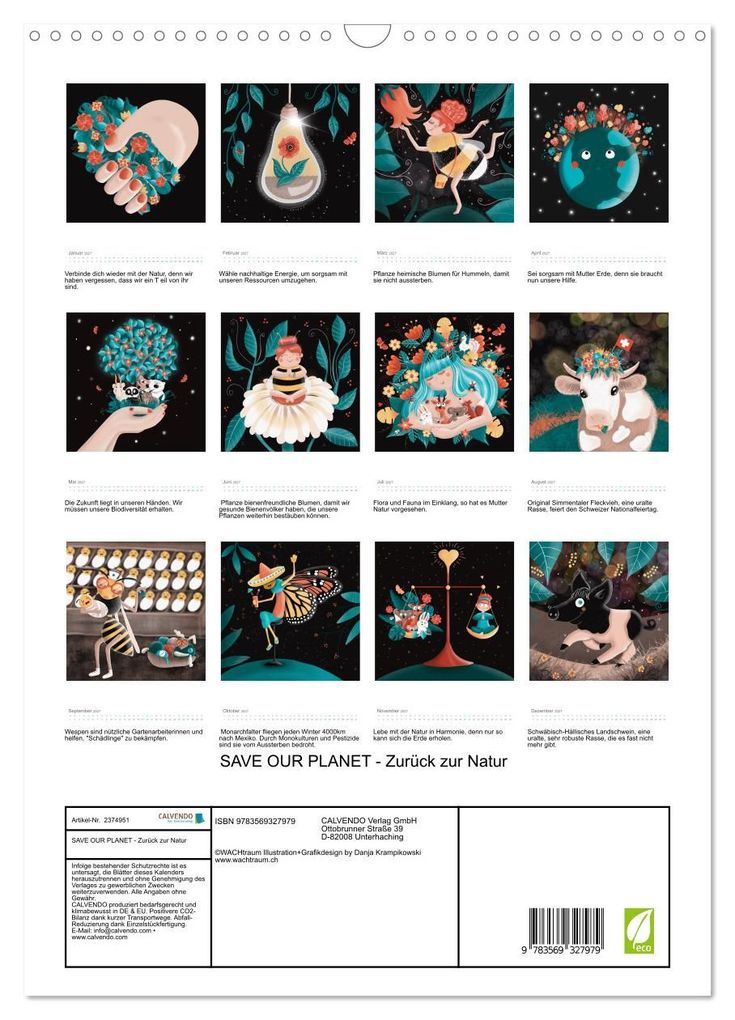 Weitere Ansicht: SAVE OUR PLANET - Zurück zur Natur (Wandkalender 2027 DIN A3 hoch), CALVENDO Monatskalender | Danja Krampikowski, Calvendo