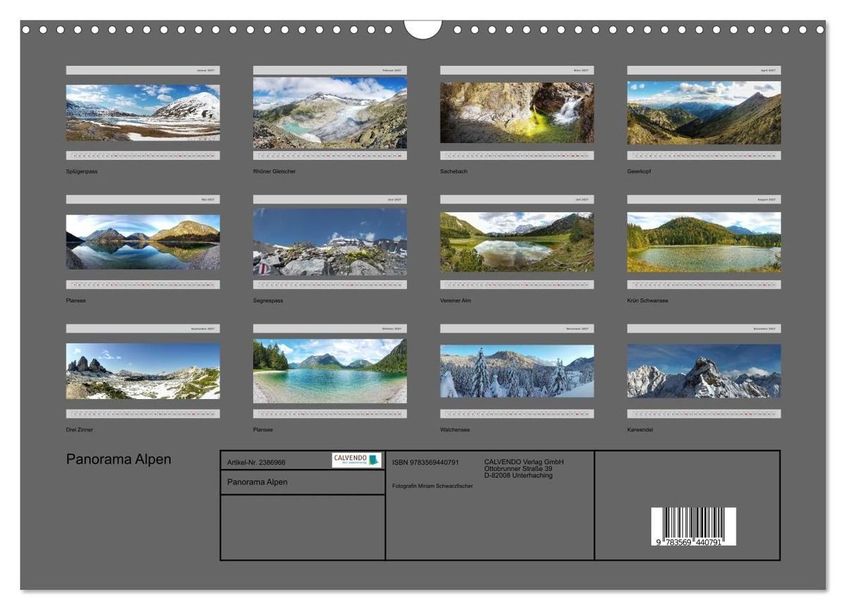 Weitere Ansicht: Panorama Alpen (Wandkalender 2027 DIN A3 quer), CALVENDO Monatskalender | Miriam Schwarzfischer, Calvendo