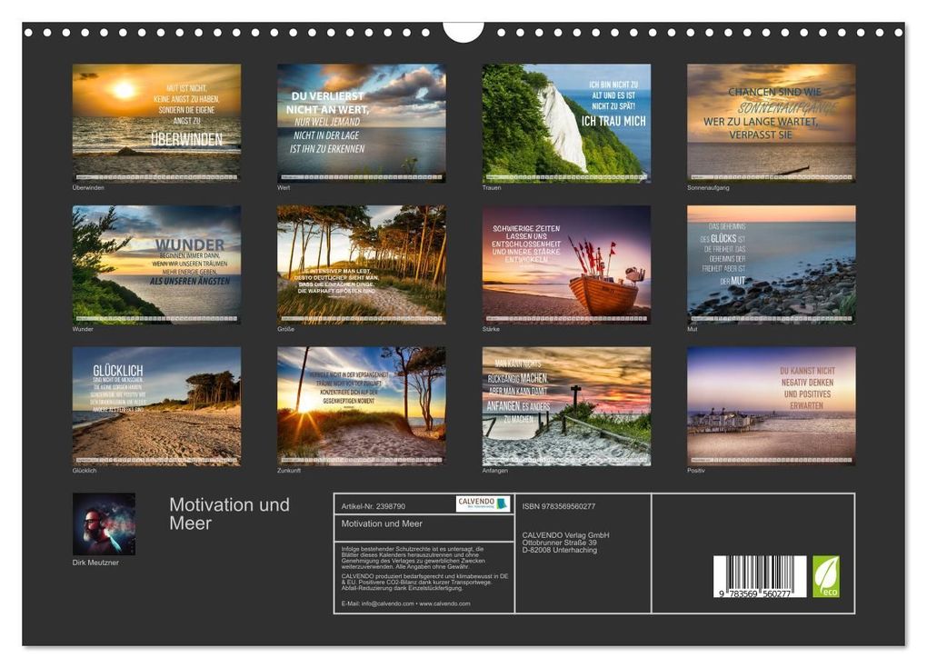 Weitere Ansicht: Motivation und Meer (Wandkalender 2027 DIN A3 quer), CALVENDO Monatskalender | Dirk Meutzner, Calvendo