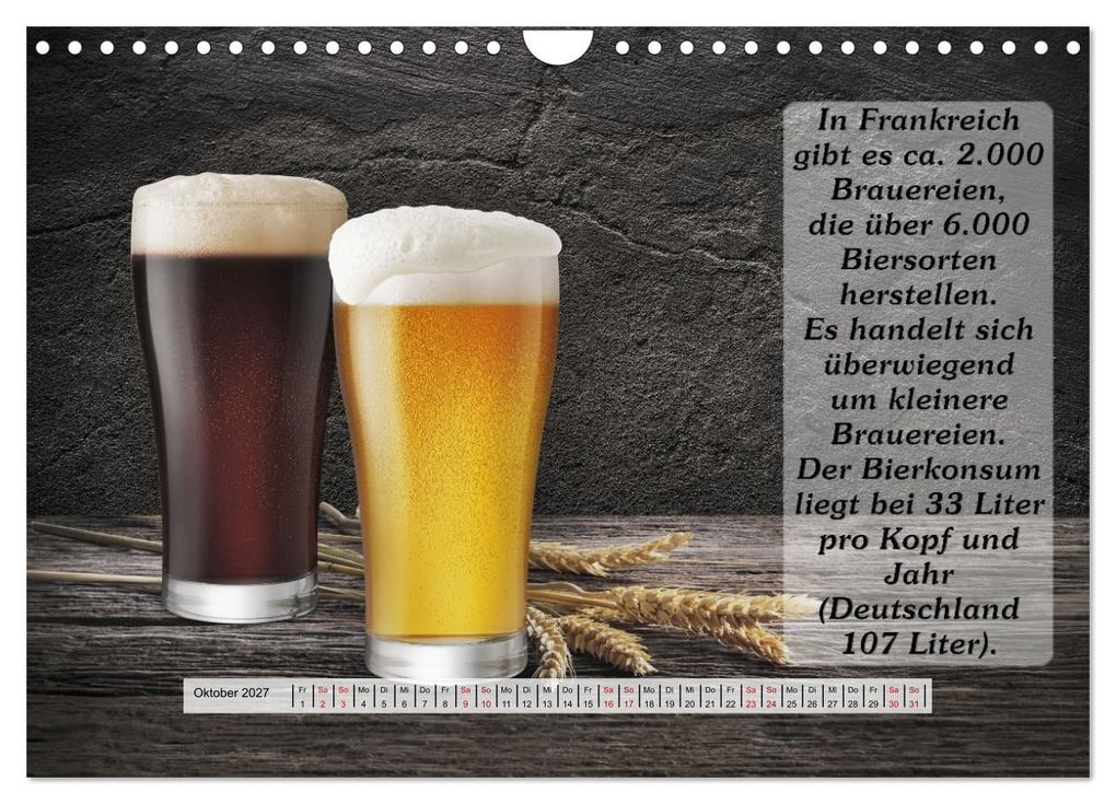 Weitere Ansicht: Wissenswertes über Bier (Wandkalender 2027 DIN A4 quer), CALVENDO Monatskalender | Gunter Kirsch, Calvendo