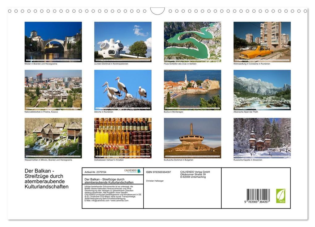 Weitere Ansicht: Der Balkan - Streifzüge durch atemberaubende Kulturlandschaften (Wandkalender 2027 DIN A3 quer), CALVENDO Monatskalender | Christian Hallweger, Calvendo