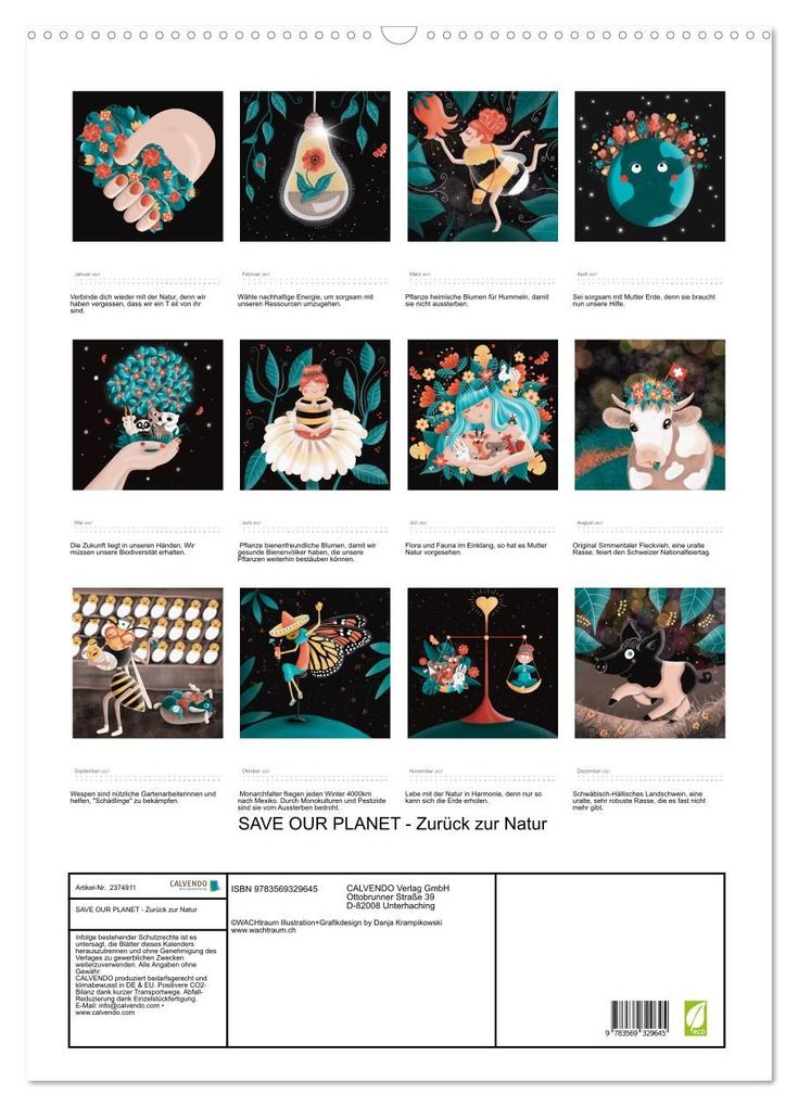 Weitere Ansicht: SAVE OUR PLANET - Zurück zur Natur (Wandkalender 2027 DIN A2 hoch), CALVENDO Monatskalender | Danja Krampikowski, Calvendo