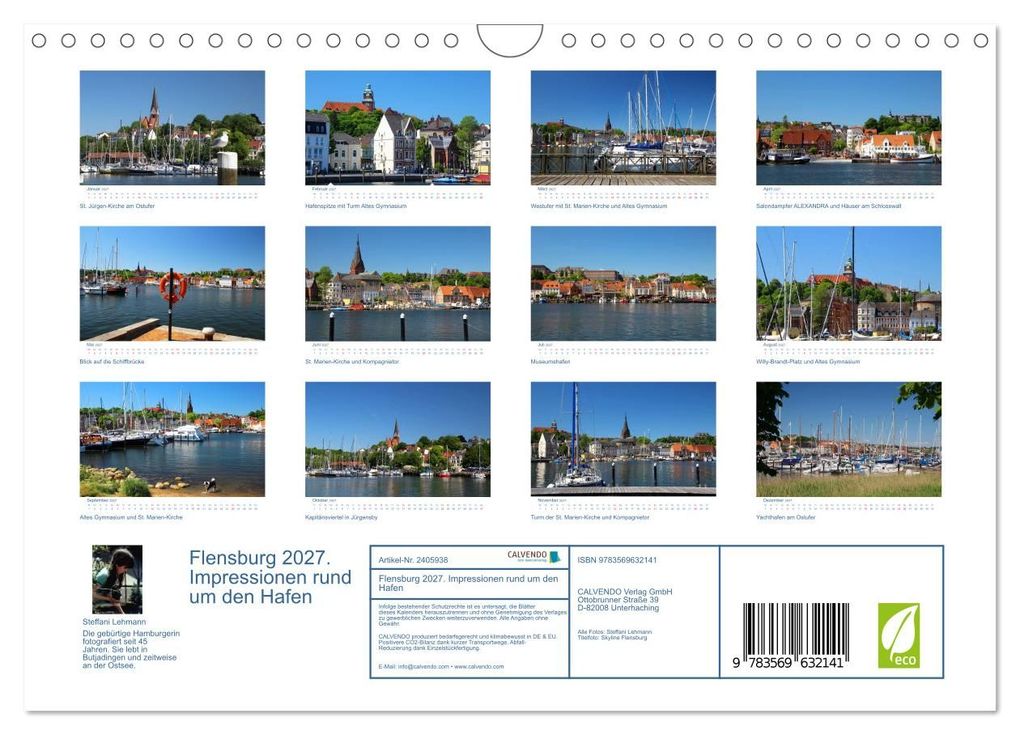Weitere Ansicht: Flensburg 2027. Impressionen rund um den Hafen (Wandkalender 2027 DIN A4 quer), CALVENDO Monatskalender | Steffani Lehmann, Calvendo