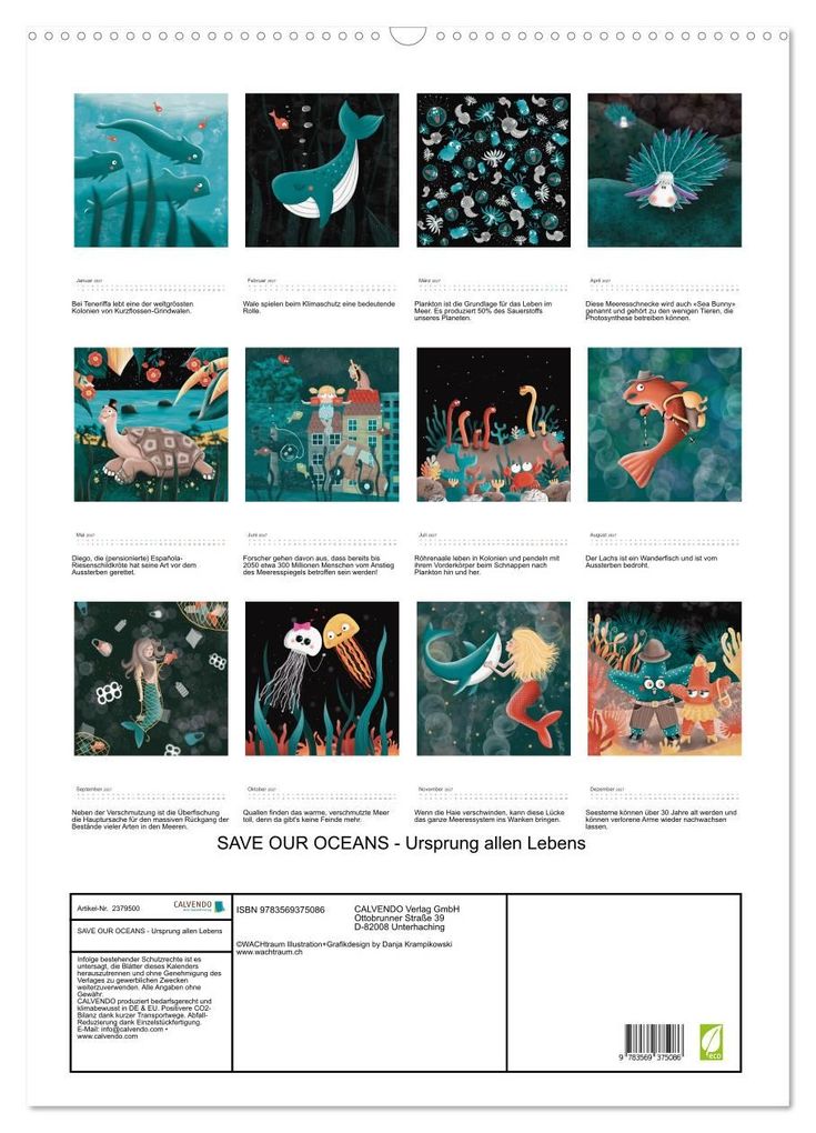 Weitere Ansicht: SAVE OUR OCEANS - Ursprung allen Lebens (Wandkalender 2027 DIN A2 hoch), CALVENDO Monatskalender | Danja Krampikowski, Calvendo